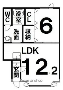 ソシエⅡ【2階】の間取り